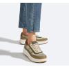 imageLUCKY STEP Womens Platform Sneakers Rhinestone Fashion Chunky Casual Sparkly Retro Braided Walking ShoesOlive Multi Knit