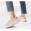 imageLUCKY STEP Womens Platform Sneakers Rhinestone Fashion Chunky Casual Sparkly Retro Braided Walking ShoesPink Knit