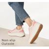 imageLUCKY STEP Womens Platform Sneakers Rhinestone Fashion Chunky Casual Sparkly Retro Braided Walking ShoesPink Knit