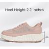 imageLUCKY STEP Womens Platform Sneakers Rhinestone Fashion Chunky Casual Sparkly Retro Braided Walking ShoesPink Rhinestone