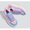 imageLUCKY STEP Womens Platform Sneakers Rhinestone Fashion Chunky Casual Sparkly Retro Braided Walking ShoesPinkBlue Knit