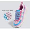imageLUCKY STEP Womens Platform Sneakers Rhinestone Fashion Chunky Casual Sparkly Retro Braided Walking ShoesPinkBlue Knit