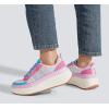 imageLUCKY STEP Womens Platform Sneakers Rhinestone Fashion Chunky Casual Sparkly Retro Braided Walking ShoesPinkBlue Knit