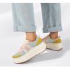imageLUCKY STEP Womens Platform Sneakers Rhinestone Fashion Chunky Casual Sparkly Retro Braided Walking ShoesPinkYellow Multi Knit