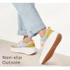 imageLUCKY STEP Womens Platform Sneakers Rhinestone Fashion Chunky Casual Sparkly Retro Braided Walking ShoesPinkYellow Multi Knit