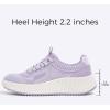 imageLUCKY STEP Womens Platform Sneakers Rhinestone Fashion Chunky Casual Sparkly Retro Braided Walking ShoesPurple Woven
