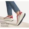 imageLUCKY STEP Womens Platform Sneakers Rhinestone Fashion Chunky Casual Sparkly Retro Braided Walking ShoesRed Knit