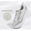 imageLUCKY STEP Womens Platform Sneakers Rhinestone Fashion Chunky Casual Sparkly Retro Braided Walking ShoesSilver Knit