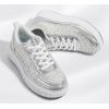 imageLUCKY STEP Womens Platform Sneakers Rhinestone Fashion Chunky Casual Sparkly Retro Braided Walking ShoesSilver Knit