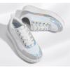 imageLUCKY STEP Womens Platform Sneakers Rhinestone Fashion Chunky Casual Sparkly Retro Braided Walking ShoesWhite Glitter