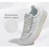 imageLUCKY STEP Womens Platform Sneakers Rhinestone Fashion Chunky Casual Sparkly Retro Braided Walking ShoesWhite Nylon
