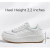 imageLUCKY STEP Womens Platform Sneakers Rhinestone Fashion Chunky Casual Sparkly Retro Braided Walking ShoesWhite Nylon