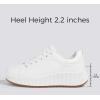 imageLUCKY STEP Womens Platform Sneakers Rhinestone Fashion Chunky Casual Sparkly Retro Braided Walking ShoesWhite Pu