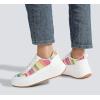 imageLUCKY STEP Womens Platform Sneakers Rhinestone Fashion Chunky Casual Sparkly Retro Braided Walking ShoesWhiteRainbow Knit