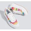 imageLUCKY STEP Womens Platform Sneakers Rhinestone Fashion Chunky Casual Sparkly Retro Braided Walking ShoesWhiteRainbow Knit