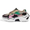 imageLUCKY STEP Womens Platform Colorful Fashion Sneakers Retro Colorblock Stylish Cute Chunky Dad Walking ShoesBlackGreen