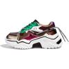 imageLUCKY STEP Womens Platform Colorful Fashion Sneakers Retro Colorblock Stylish Cute Chunky Dad Walking ShoesBrownMulti