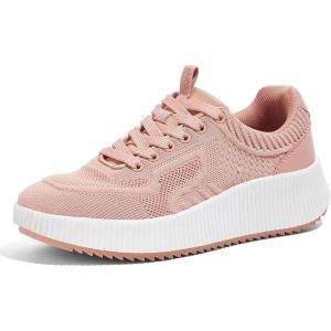 imageLUCKY STEP Womens Platform Sneakers Rhinestone Fashion Chunky Casual Sparkly Retro Braided Walking ShoesNude Woven