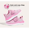 imageLUCKY STEP Boys Girls Sneakers Kids Shoes Unisex Walking Running School Athletic Hook and Loops Strap Breathable Tennis Shoes for ToddlerLittle KidBig KidFushia