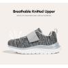 imageLUCKY STEP Boys Girls Sneakers Kids Shoes Unisex Walking Running School Athletic Hook and Loops Strap Breathable Tennis Shoes for ToddlerLittle KidBig KidGrey