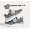 imageLUCKY STEP Boys Girls Sneakers Kids Shoes Unisex Walking Running School Athletic Hook and Loops Strap Breathable Tennis Shoes for ToddlerLittle KidBig KidGrey