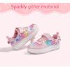 imageLUCKY STEP Girls Glitter Sneakers Slip On Hook and Loops Athletic Sparkly Beads Casual Tennis School Party Cute Running Shoes for ChildrenGirlsKidsPinkRainbow