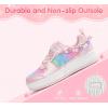 imageLUCKY STEP Girls Glitter Sneakers Slip On Hook and Loops Athletic Sparkly Beads Casual Tennis School Party Cute Running Shoes for ChildrenGirlsKidsPinkRainbow