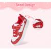 imageLUCKY STEP Girls Glitter Sneakers Slip On Hook and Loops Athletic Sparkly Beads Casual Tennis School Party Cute Running Shoes for ChildrenGirlsKidsWhiteRed