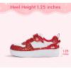 imageLUCKY STEP Girls Glitter Sneakers Slip On Hook and Loops Athletic Sparkly Beads Casual Tennis School Party Cute Running Shoes for ChildrenGirlsKidsWhiteRed