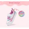 imageLUCKY STEP Girls Glitter Sneakers Slip On Hook and Loops Athletic Sparkly Beads Casual Tennis School Party Cute Running Shoes for ChildrenGirlsKidsWhitePurple