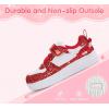imageLUCKY STEP Girls Glitter Sneakers Slip On Hook and Loops Athletic Sparkly Beads Casual Tennis School Party Cute Running Shoes for ChildrenGirlsKidsWhiteRed