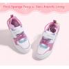 imageLUCKY STEP Girls Glitter Sneakers Slip On Hook and Loops Athletic Sparkly Beads Casual Tennis School Party Cute Running Shoes for ChildrenGirlsKidsWhitePurple