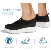 imageLUCKY STEP Platform Sneakers for Women Slip on Knit Chunky Fashion Casual Retro Braided Tennis Lightweight Walking ShoesBlack