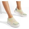 imageLUCKY STEP Platform Sneakers for Women Slip on Knit Chunky Fashion Casual Retro Braided Tennis Lightweight Walking ShoesBlueBeige Multi