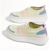 imageLUCKY STEP Platform Sneakers for Women Slip on Knit Chunky Fashion Casual Retro Braided Tennis Lightweight Walking ShoesBlueBeige Multi