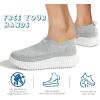 imageLUCKY STEP Platform Sneakers for Women Slip on Knit Chunky Fashion Casual Retro Braided Tennis Lightweight Walking ShoesGrey