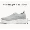 imageLUCKY STEP Platform Sneakers for Women Slip on Knit Chunky Fashion Casual Retro Braided Tennis Lightweight Walking ShoesGrey