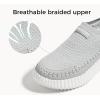 imageLUCKY STEP Platform Sneakers for Women Slip on Knit Chunky Fashion Casual Retro Braided Tennis Lightweight Walking ShoesGrey