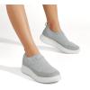 imageLUCKY STEP Platform Sneakers for Women Slip on Knit Chunky Fashion Casual Retro Braided Tennis Lightweight Walking ShoesGrey