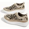 imageLUCKY STEP Platform Sneakers for Women Slip on Knit Chunky Fashion Casual Retro Braided Tennis Lightweight Walking ShoesLeopard