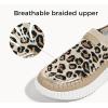 imageLUCKY STEP Platform Sneakers for Women Slip on Knit Chunky Fashion Casual Retro Braided Tennis Lightweight Walking ShoesLeopard