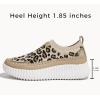 imageLUCKY STEP Platform Sneakers for Women Slip on Knit Chunky Fashion Casual Retro Braided Tennis Lightweight Walking ShoesLeopard
