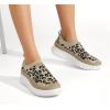 imageLUCKY STEP Platform Sneakers for Women Slip on Knit Chunky Fashion Casual Retro Braided Tennis Lightweight Walking ShoesLeopard