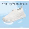 imageLUCKY STEP Platform Sneakers for Women Slip on Knit Chunky Fashion Casual Retro Braided Tennis Lightweight Walking ShoesWhite