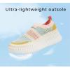 imageLUCKY STEP Platform Sneakers for Women Slip on Knit Chunky Fashion Casual Retro Braided Tennis Lightweight Walking ShoesYellowOrange Multi