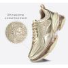 imageLUCKY STEP Womens Air Cushion Rhinestone Fashion Sneakers Chunky Rave Sparkly Casual Comfortable Walking ShoesGold