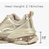 imageLUCKY STEP Womens Air Cushion Rhinestone Fashion Sneakers Chunky Rave Sparkly Casual Comfortable Walking ShoesGold