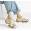 imageLUCKY STEP Womens Air Cushion Rhinestone Fashion Sneakers Chunky Rave Sparkly Casual Comfortable Walking ShoesGold