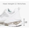 imageLUCKY STEP Womens Air Cushion Rhinestone Fashion Sneakers Chunky Rave Sparkly Casual Comfortable Walking ShoesWhite