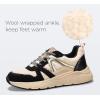 imageLUCKY STEP Womens Fashion Cusual Sneakers Platform Classic Leopard Walking Tennis Travel Shoes Chunky Colorful Lifestyle SneakersBlackBeige Wool